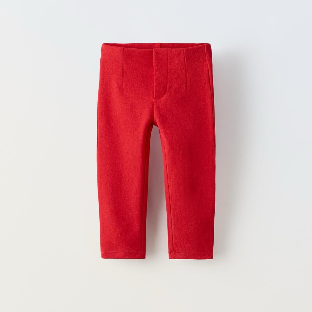 New with tags Zara girls red capri stretchy pants sz 10